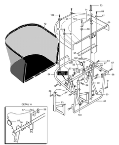Grass Bagger Assembly Diagram and Parts List for 40317X50C 2001 Briggs and Stratton Lawn Tractor